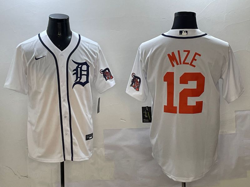 Men Detroit Tigers #12 Mize White Game 2025 Nike MLB Jersey style 313